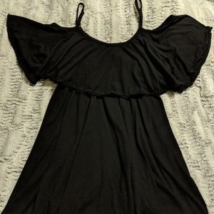 Torrid black Cold shoulder skater knit dress